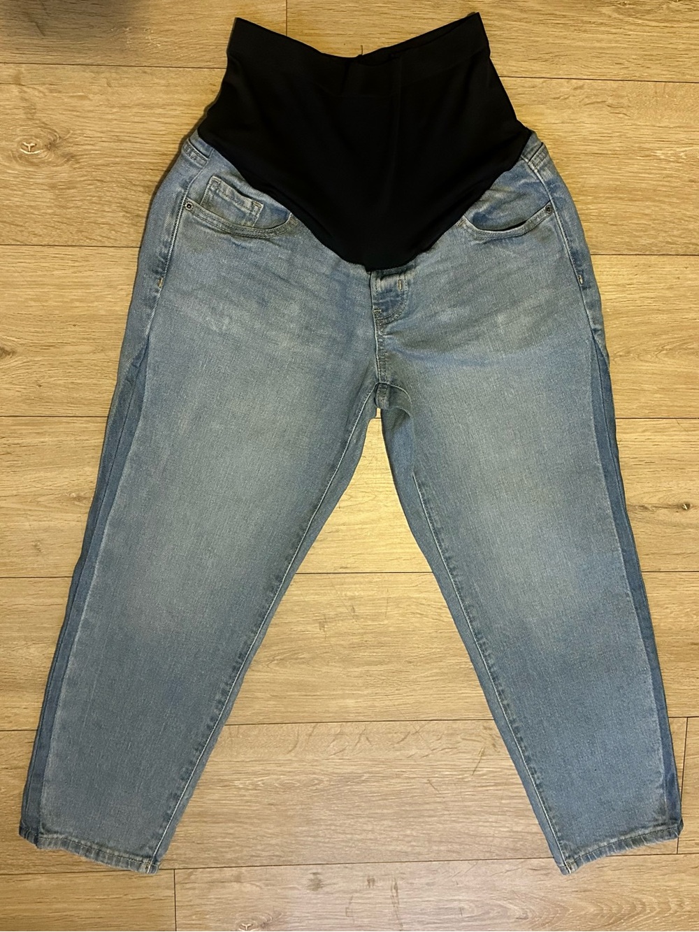 Old Navy Maternity O.G. Straight Full Panel Light Blue Wash Jeans Sz 10 short